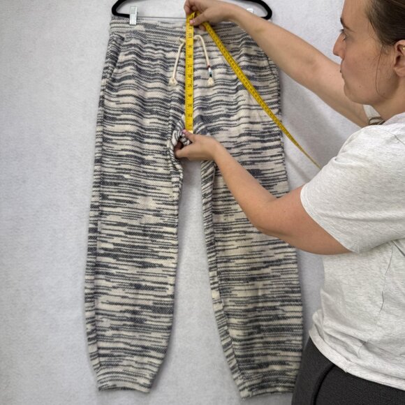 Sol Angeles Pants Womens Large Gray White Knit Drawstring Textured Jogger Stripe - Picture 3 of 7